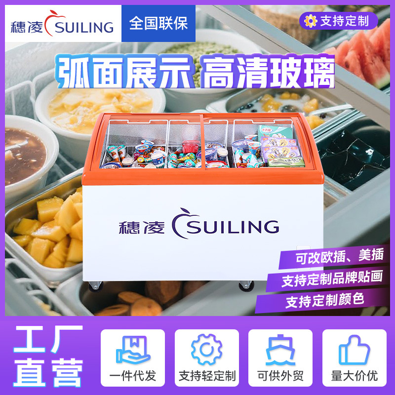 Sui Ling Spot Freezer Commercial Freezer Single Temperature Freezer Refrigerated Display Cabinet Ice Cream Supermarket Refrigerator Source Factory