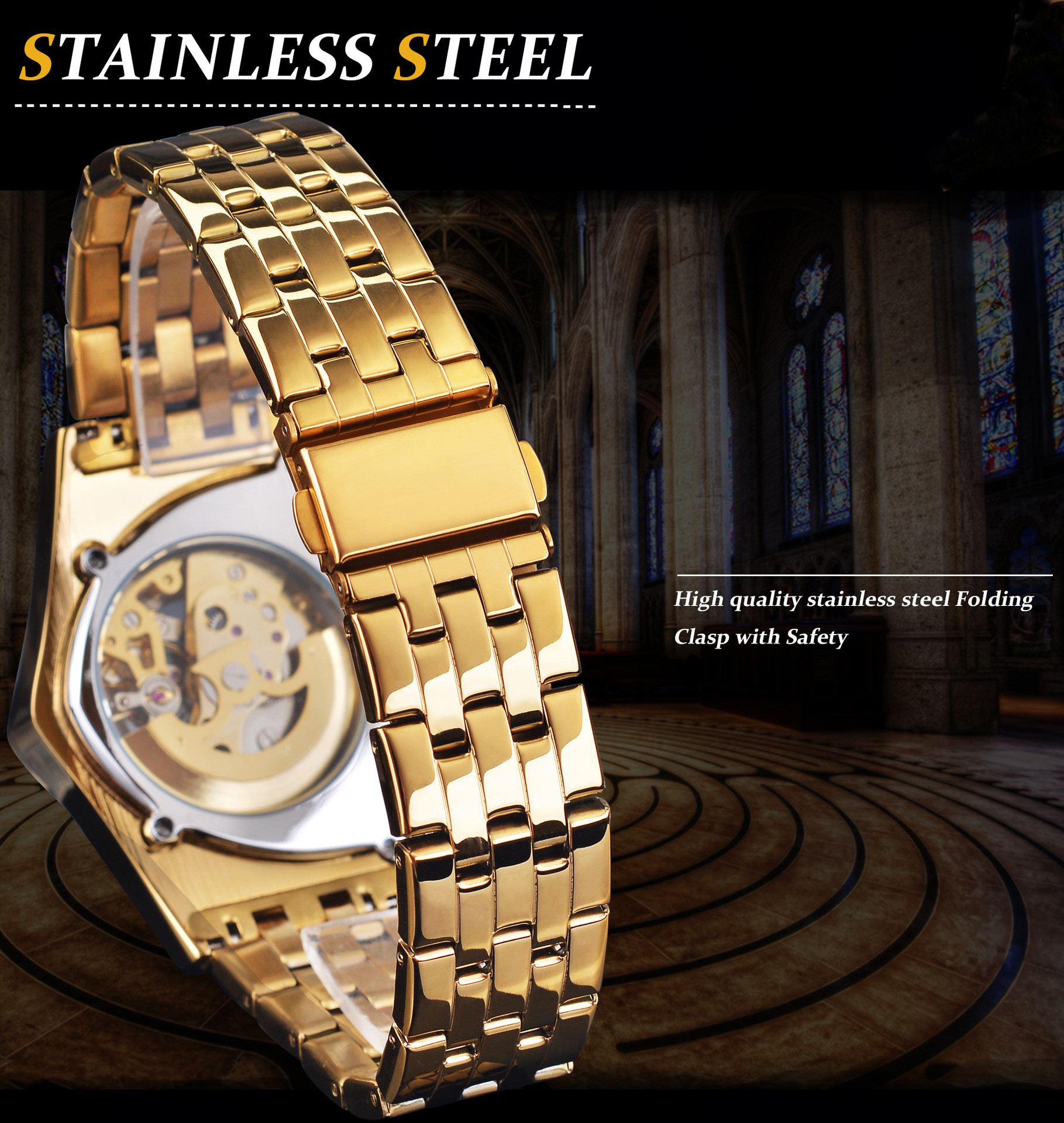 Forsining reloj mecánico automático estilo europeo y americano triángulo cabeza hombres moda casual hueco muñeca reloj transparente