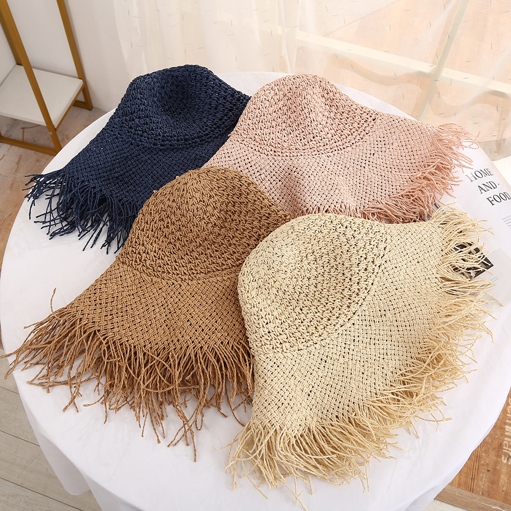 Women's Vacation Solid Color Big Eaves Straw Hat display picture 1