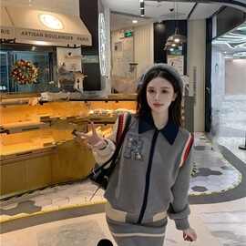 玛诗玛丽高级感小香风套装女休闲针织小个子气质秋装时尚两件套