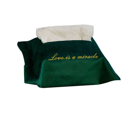 Buyi velvet embroidery car rear fixed buckle tissue cover tissue box napkin household paper box cover