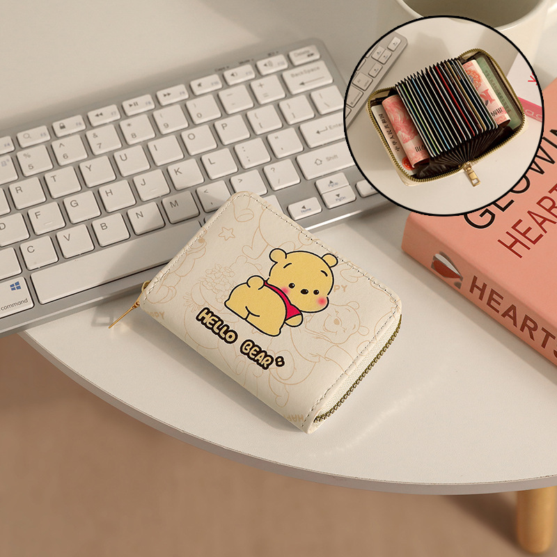 Cartoon multi tarjeta de gran capacidad mini cartera encantadora tarjeta de visita tarjeta de identificación tarjeta de licencia de conducir cubierta para mujeres