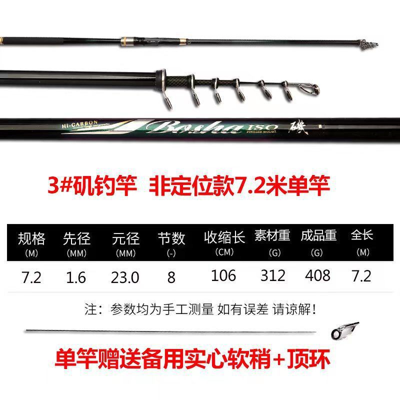 Posicionamiento de la varilla de carbono ultraligera y ultra dura mano de doble propósito largo anillo de guía conjunto de varilla de lanzamiento deslizante varilla de lanzamiento