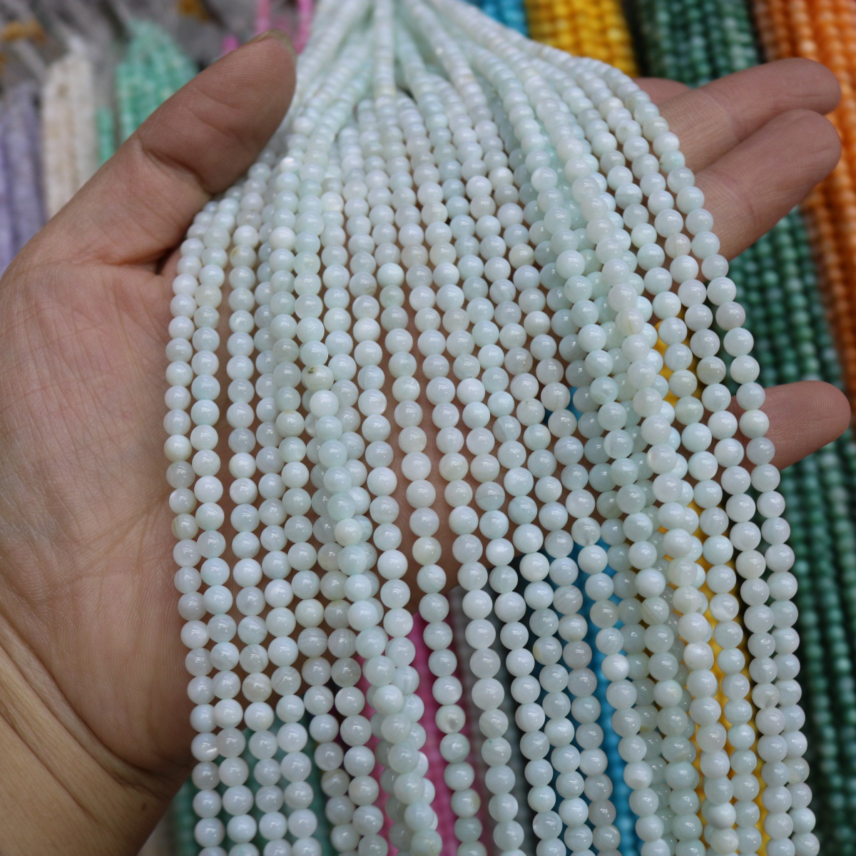 Conchas de agua dulce naturales cuentas mixtas de color 4mm color monocromático bolas perlas sueltas diy joyería accesorios joyería al por mayor image 42