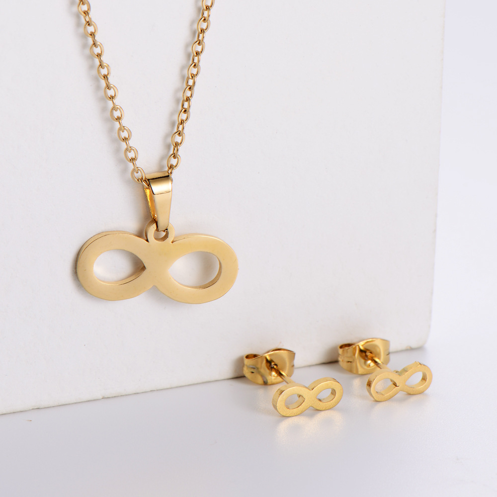 Simple Pig Nose Clavicle Chain Earrings Set Wholesale Nihaojewelry