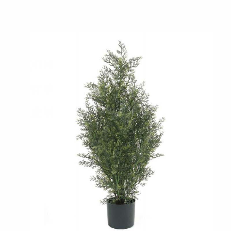 Transfronterizo desmontable simulación ciprés en maceta hotel decoración de piso de árbol decoración de piso de árbol decoración de ciprés artificial en maceta