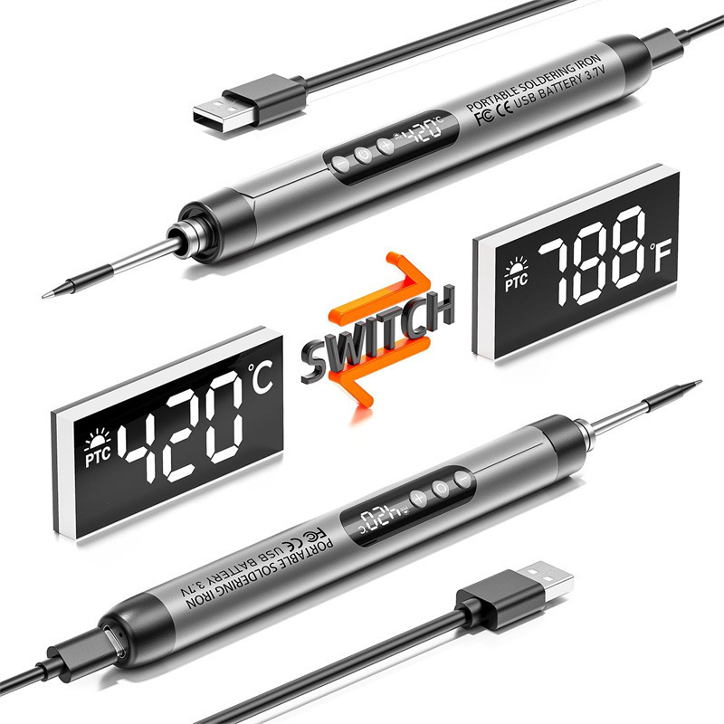 新型ミニデジタル表示USB充電電気はんだごてDIYキット溶接熱煙コード家電修理携帯無線|undefined