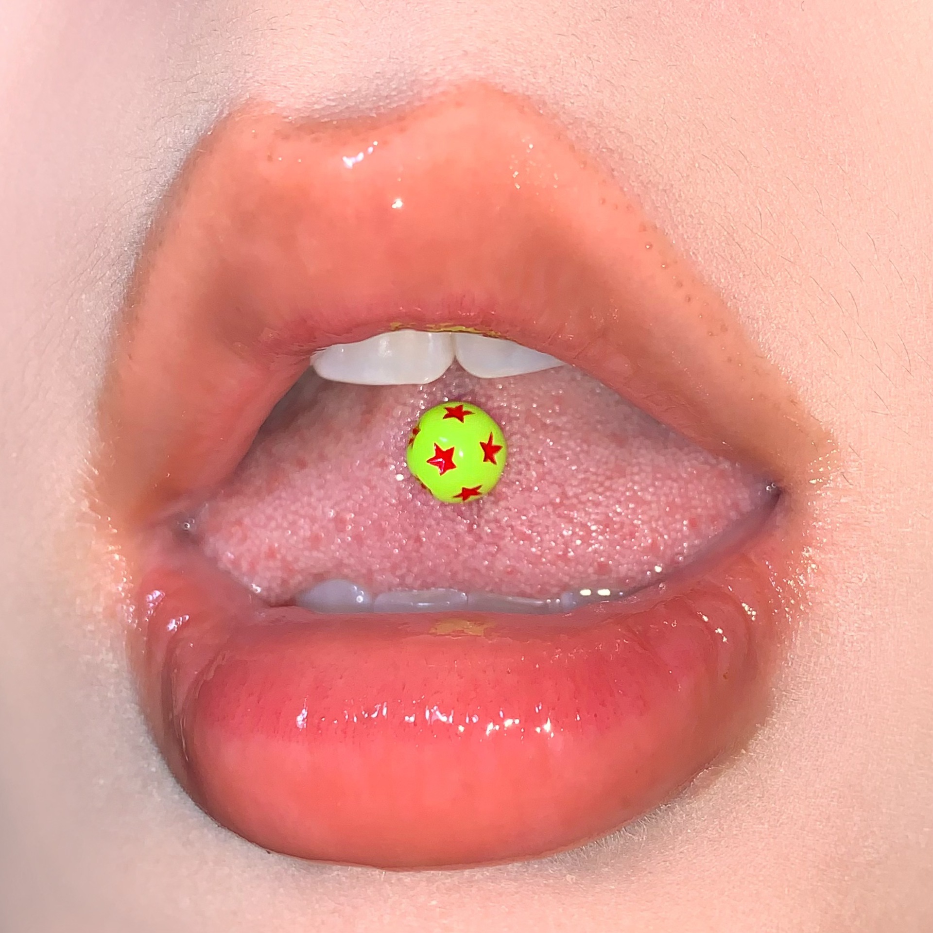 Pointed labret stud close-up product detail