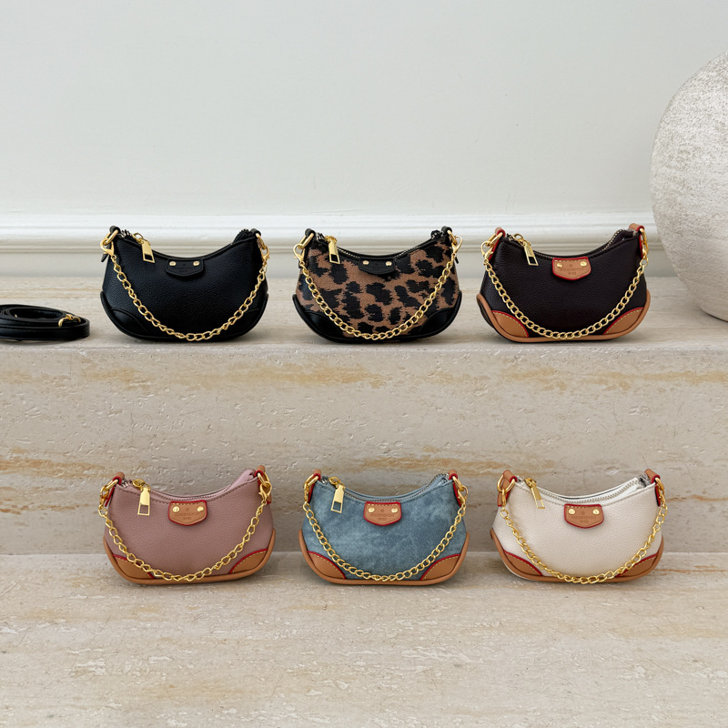 Bolsas de niños de comercio exterior transfronterizo exquisita mini moda leopardo bolsas de mano para bebés cadenas extranjeras bolsas de bolsas de bolsas para niños y niñas