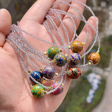 13mm 大漆珠 特色手工艺术 原创设计 奥地利水晶锁骨链项链