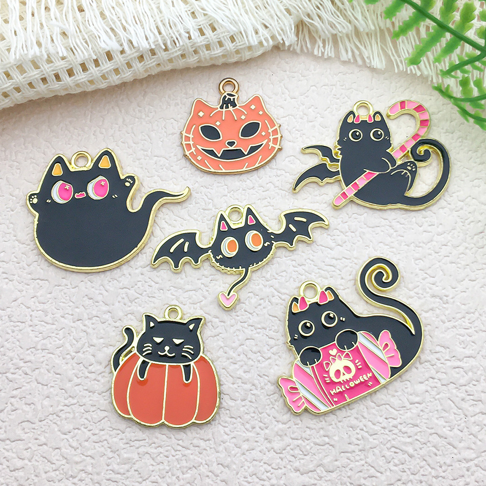 5g Weight Pendant Jewelry Making Type 16*24mm, 20*20mm, 20 * 21mm Jewelry Making Size DIY Jewelry Accessories Classification 1 Piece Quantity Alloy Material Halloween Festival Pumpkin, Cat, Bat Pattern Enamel Design Cartoon Style, Cute Style 1 Piece 16*24mm 20*20mm 20 * 21mm Alloy Pumpkin Cat Bat Pendant 5