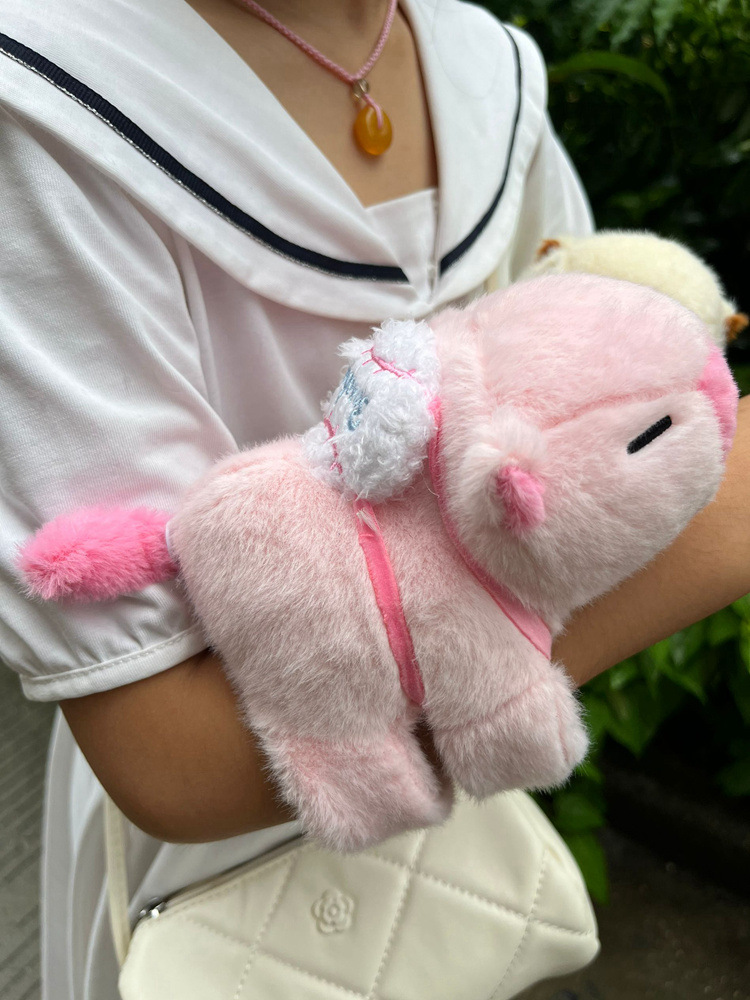 Lindo mascota capabala capybara Snap anillo pulsera de peluche juguete muñeca regalo grab máquina bebé