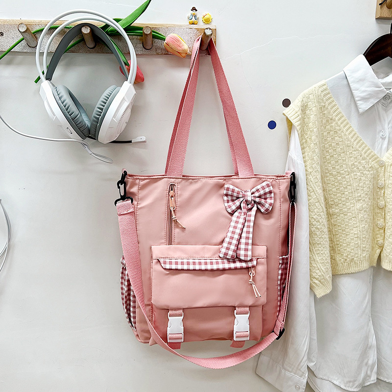 2024 nueva bolsa de hombro de gran capacidad de niña suave bolsas de mano estudiantes de clase bolsa de viaje bolsa de mano