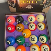 台球工厂直销17个球牛头水晶球美式黑八水晶台球子原装正品桌球