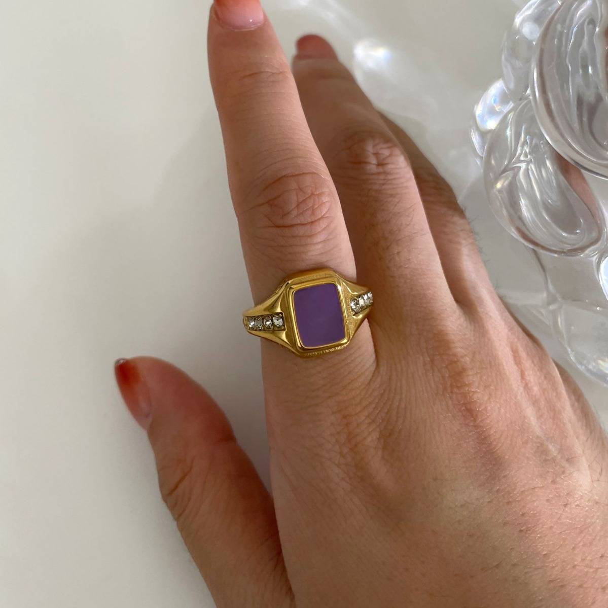 11g Weight Rings Classification 7, 8 Ring Size 316L Stainless Steel Geometric Waterproof Non Tarnish Surgical Steel Casual Elegant Lady Rings For Women's