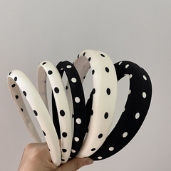 發箍復古波點海綿高顱頂壓發頭箍發卡法式ins百搭氣質洗臉頭飾