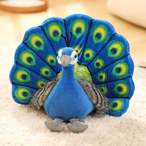Wholesale zoo souvenirs, peacock open-tail ornaments, dolls, children's bird awareness books, puppet toys