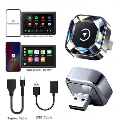 Cross-Border Wired-To-Wireless Carplay: Simsiz CarPlay və Android Auto - diamond-model-comes-standard-with-adapter-usb-extension-cable-tc-extension-cable
