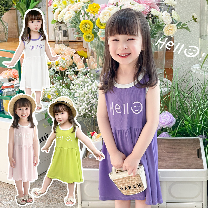 (Wholesale), children's summer girl's skirt, sleevless dress, Korean style, children's clothing