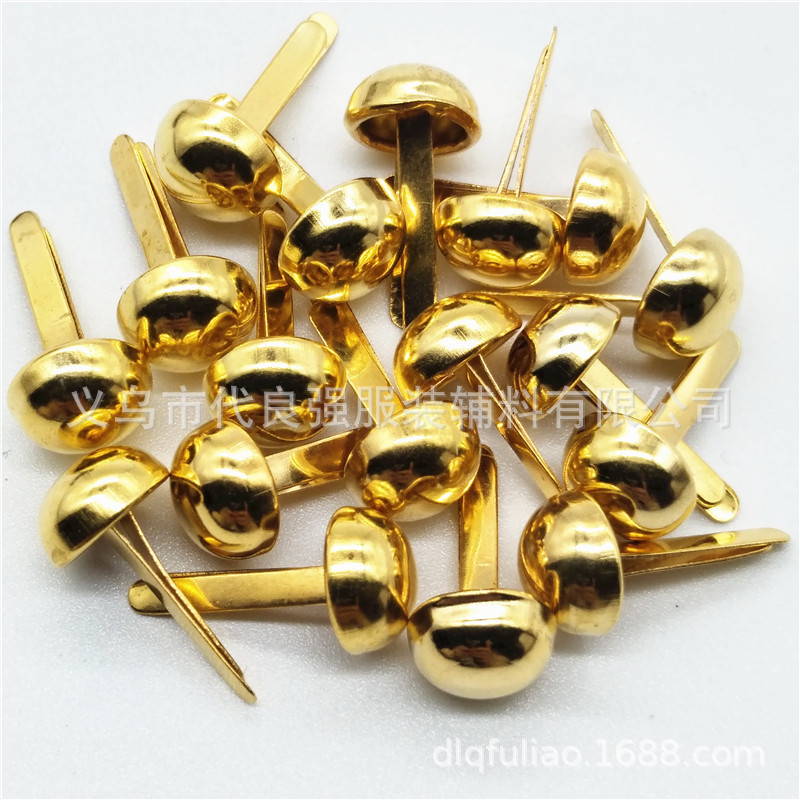 厂家现货批发双脚钉 金属电镀两脚蘑菇钉