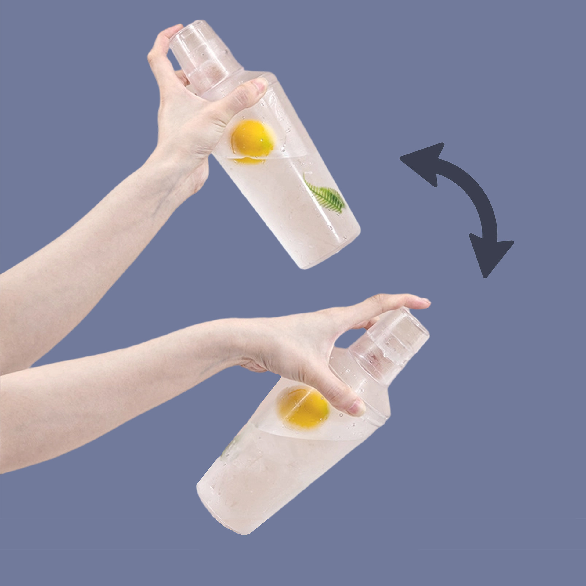 Personalización de nuevo plástico PS blender blender cóctel transparente mezclador de té de leche shaker engrosado taza de vino
