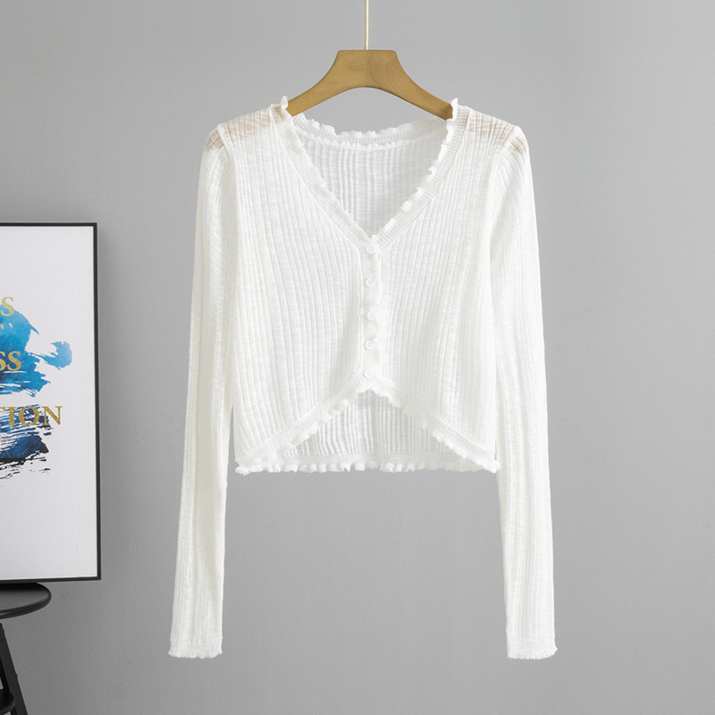 Cross-border Spring and Summer New Korean Style Lace Knitted Cardigan Jacket Air-conditioning Shirt Top Women's Summer Thin Sunscreen Outer Wear