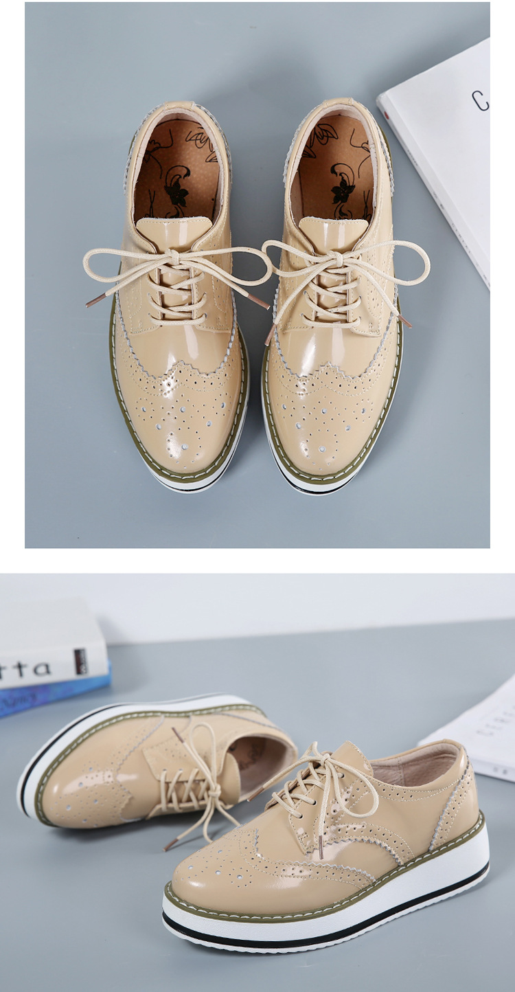 Damen Herren Stiefel Lackleder Runde Zehen Wingtip Büroschuhe Schuhe_voghion.com