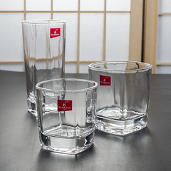 Creative whiskey glass transparent square water glass bar liquor cup heat-resistant tea juice beer