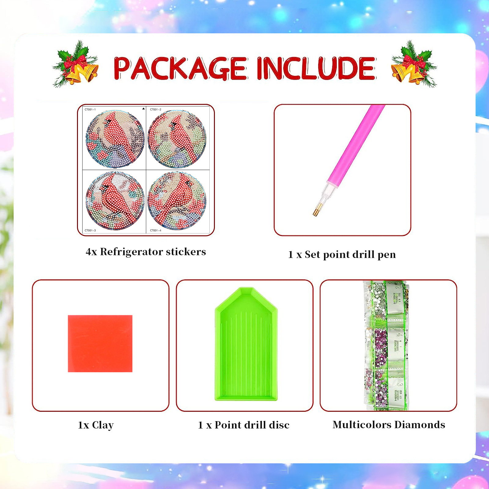 Redondo pájaro dibujo de diamantes pegatinas de refrigerador diy creativo pegatinas de diamantes suaves magnetismo juguetes hechos a mano para niños al por mayor