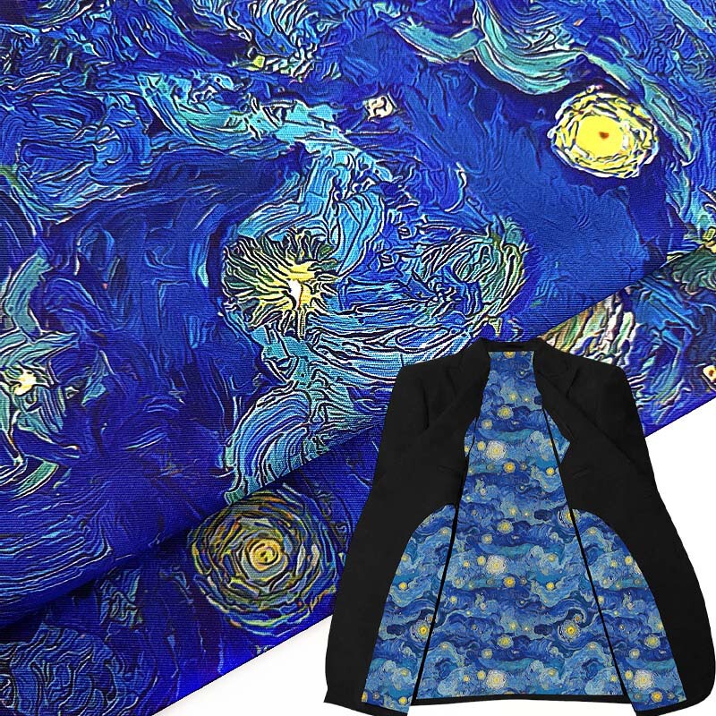 Van Gogh Starry Sky Silk digital printing lining lining bag lining suit lining jacket lining