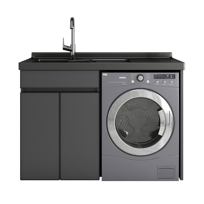Balcón lavadora socio integrado gabinete combinación espacio de baño lavabo de aluminio mesa de lavado con lavadero fregadero
