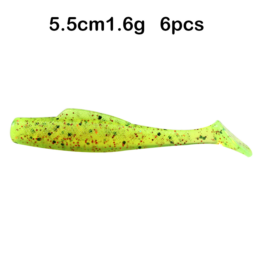 Small Paddle Tail Fishing Lure 55mm1.6g Soft Baits Fresh Water Bass Swimbait Tackle Gear