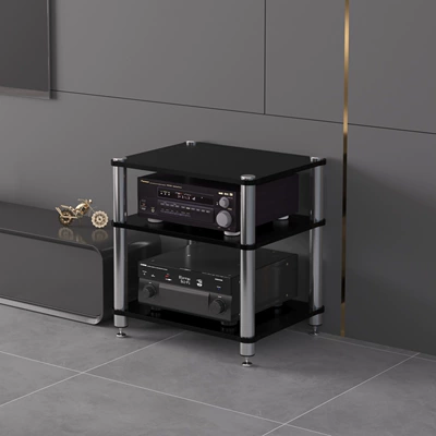 Hifi Amplifier Cabinet, Amplifier Rack, Electric car big tripod - three-layer-conjoined-black