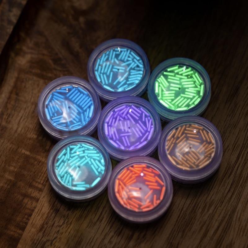 (2개) 유리 발광 튜브 삼중 수소 튜브 평면 교체 손가락 자이로 스코프 발광 형광 튜브 액세서리 장난감