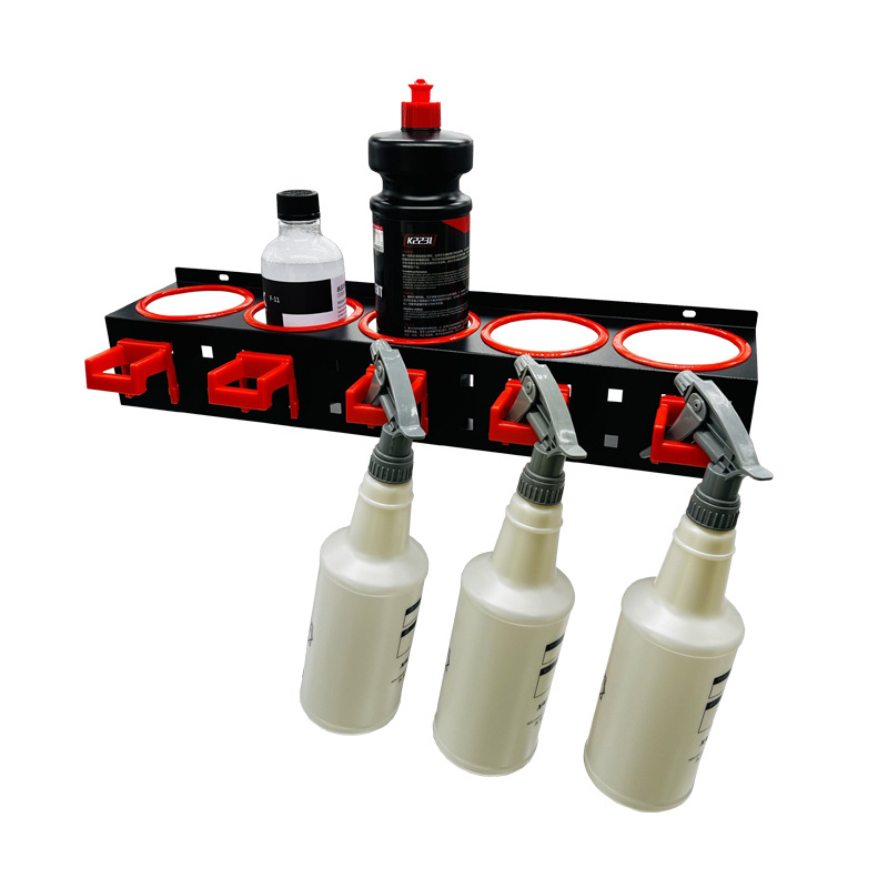 Popular Foreign Trade Multi-Functional Spray Bottle Rack, Special Storage Rack for Car Wash Shops, Wax Bottle and Abrasive Rack