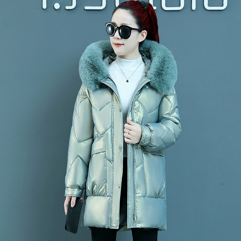 2022 зимнее Новое утолщенное пальто на хлопковой подкладке на флисовой подкладке, Женское пальто средней длины, зимнее пальто на хлопковой подкладке, пуховое пальто