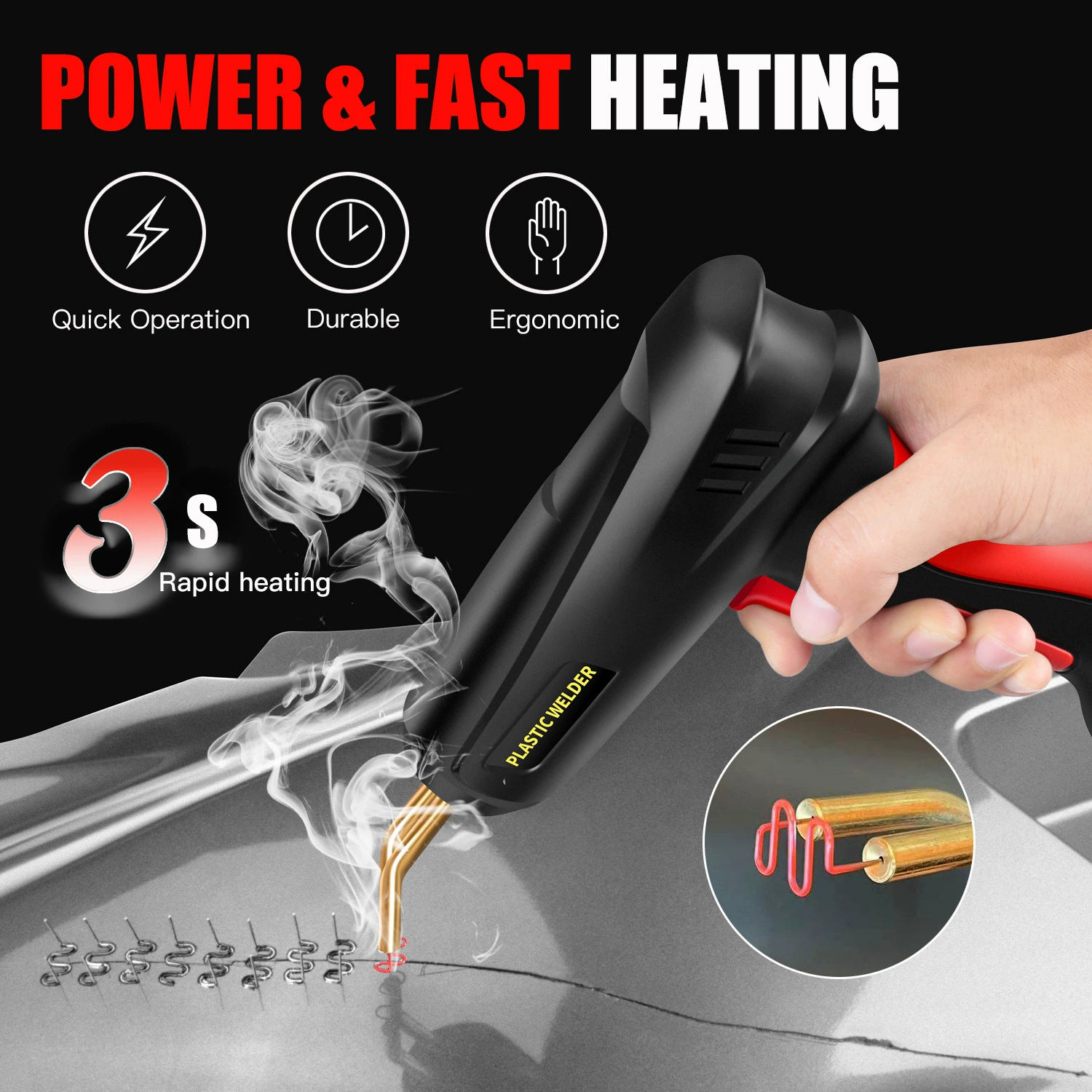 Мощный автомобильный бампер пластиковый ремонтный сварочный пистолет машина для ремонта пластика сварочный гвоздь пластиковый ремонтный инструмент костюм