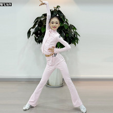 秋冬新款拉丁舞练功服女儿童专业舞蹈训练服装高级少儿拉丁舞服女