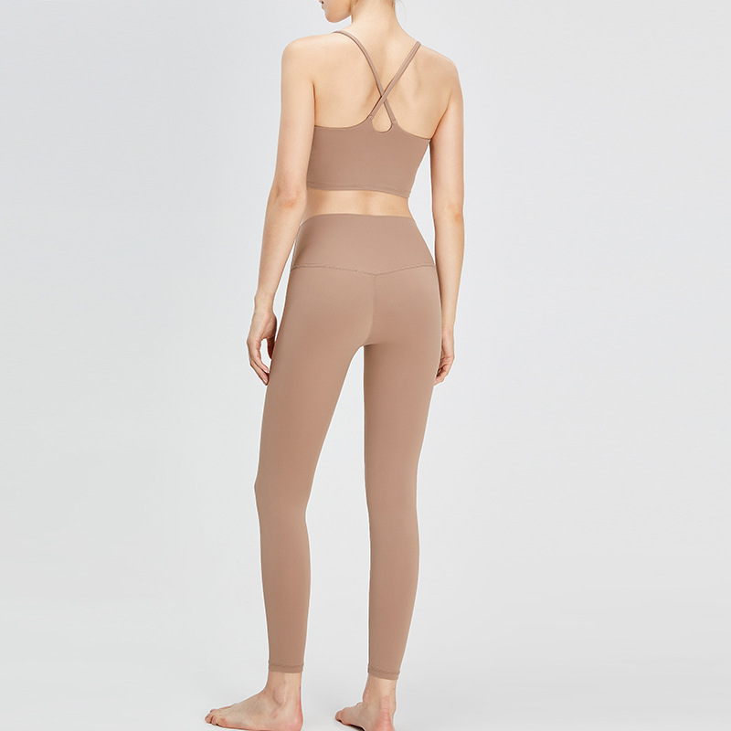 Transfronterizo apretado ropa de yoga traje desnudo fitness chaleco deportes al aire libre cintura alta cadera levantamiento correr yoga Pantalones