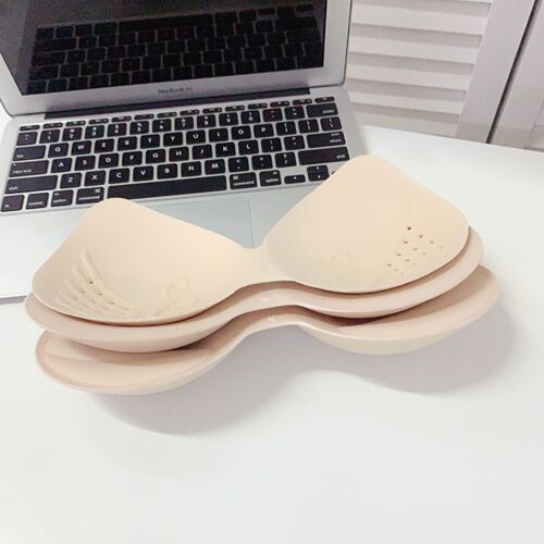 Superior Seamless Bra Pads, Ultra-Thin Breathable with Hollow Thick Pads, One-Piece Integrated Cup Nipple Pastel Latex Cotton for Women