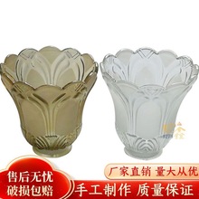 风扇灯透明玻璃灯罩吊灯水晶餐吊北欧美式现代灯具配件奶白垒德株