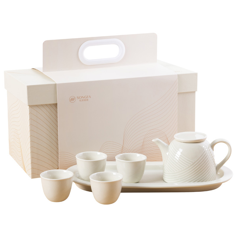 Porcelana personalizada de pelo suelto, crema de viento Qingluo Kung Fu, juegos de té para el hogar, regalos de alta calidad, juegos de té chinos.