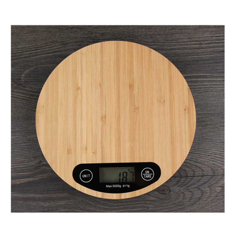 竹面板厨房秤高精度电子烘焙秤家用食物食物蛋糕称重器药材茶叶秤
