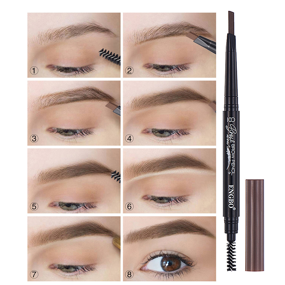 ENGBO's dual-head eyebrow pencil for foreign trade comes with an eyebrow brush that automatically rotates, ensuring long-lasting eye cosmetics without smudge undefined