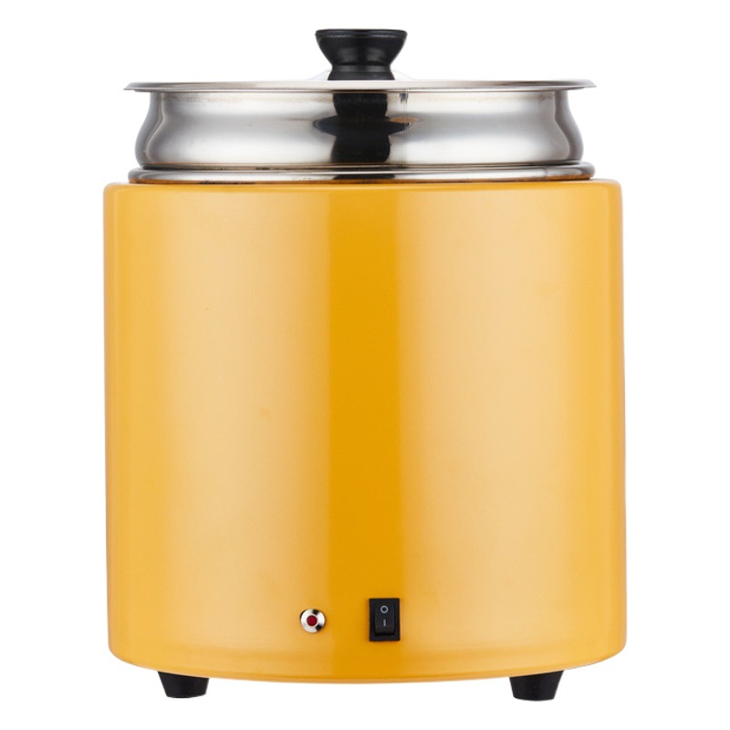 Seco olla de sopa electrónica Acero inoxidable temperatura constante calefacción preservación del calor barril olla de sopa eléctrica olla de sopa autoservicio desayuno sopa olla de avena