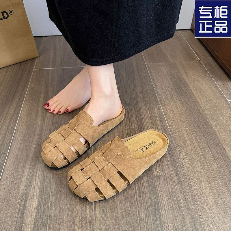 Soft Leather Retro Clogs with Open Back for Women, 2026 New Summer Style, Loose Fit for Pregnant Women, Slip-On Birkenstock Roman Sandals Soft Leather Retro Clogs with Open Back for Women, 2026 New Summer Style, Loose Fit for Pregnant Women, Slip-On Birkenstock Roman Sandals
