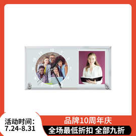 镜面印logo图片结婚热转印热升华可印照片带刻度时钟桌面礼品创意