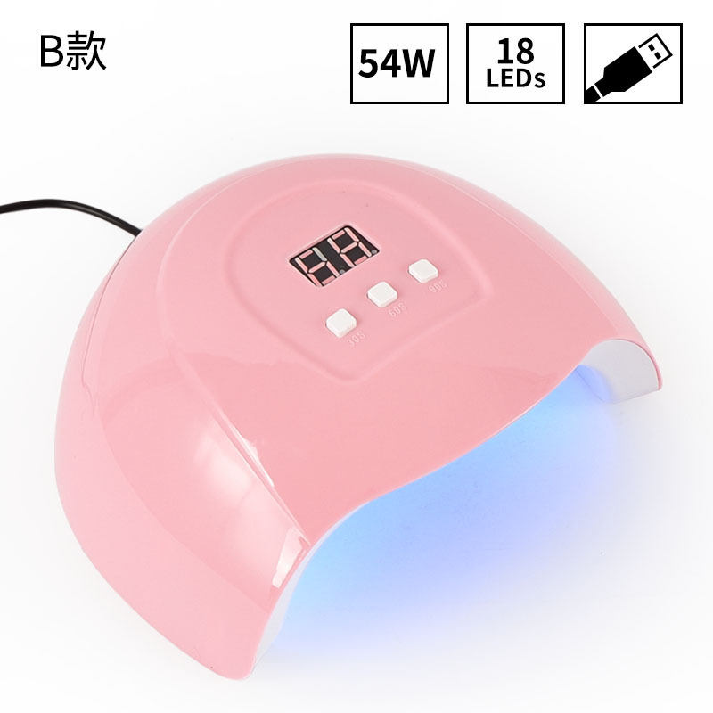 USB 54w lámpara de manicura 18 cuentas de lámpara lámpara lámpara para hornear uñas esmalte de uñas secador de pegamento manicura lámpara de fototerapia lámpara de manicura al por mayor