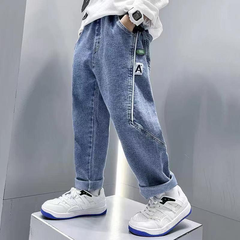 Jeans Rectos Casuales para Niños Grandes y Medianos, Modelos de Primavera y Otoño 2025 - Pantalones para Niño