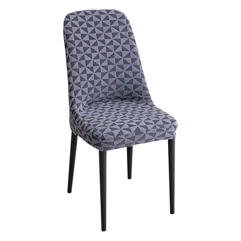 Funda de silla curva jacquard catiónica, funda de silla de comedor elástica de una pieza engrosada, funda protectora para taburete, a prueba de polvo y resistente al desgaste